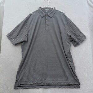 Peter Millar Summer Comfort Polo Shirt Mens 2XL Black Stripe Fox Sports Golf